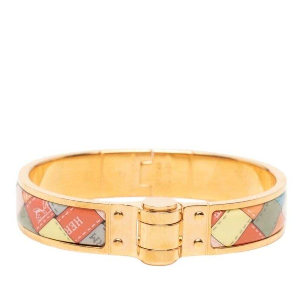 Hermes Charniere PM Bolduc Au Carre Bolduc Check Bangle Gold